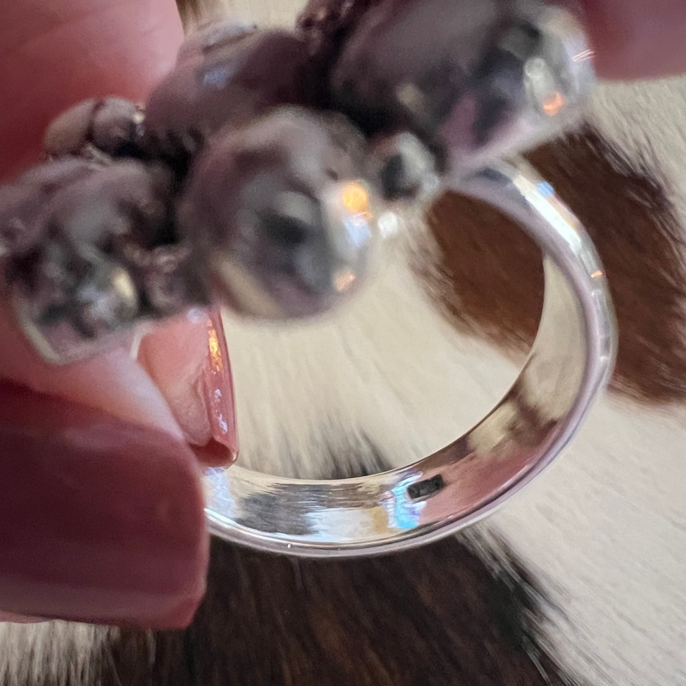 ❤️ Wild Horse Jasper Navajo Cluster Ring w Heart Center Adjustable Ring 9.1 Gm - Picture 10 of 14
